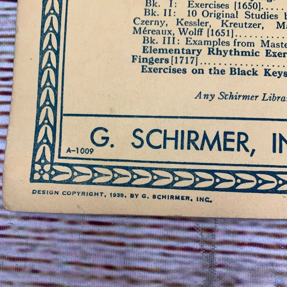 Schirmers Library of Musical Classics The Little Pischna 48 Pieces Piano Vol 898